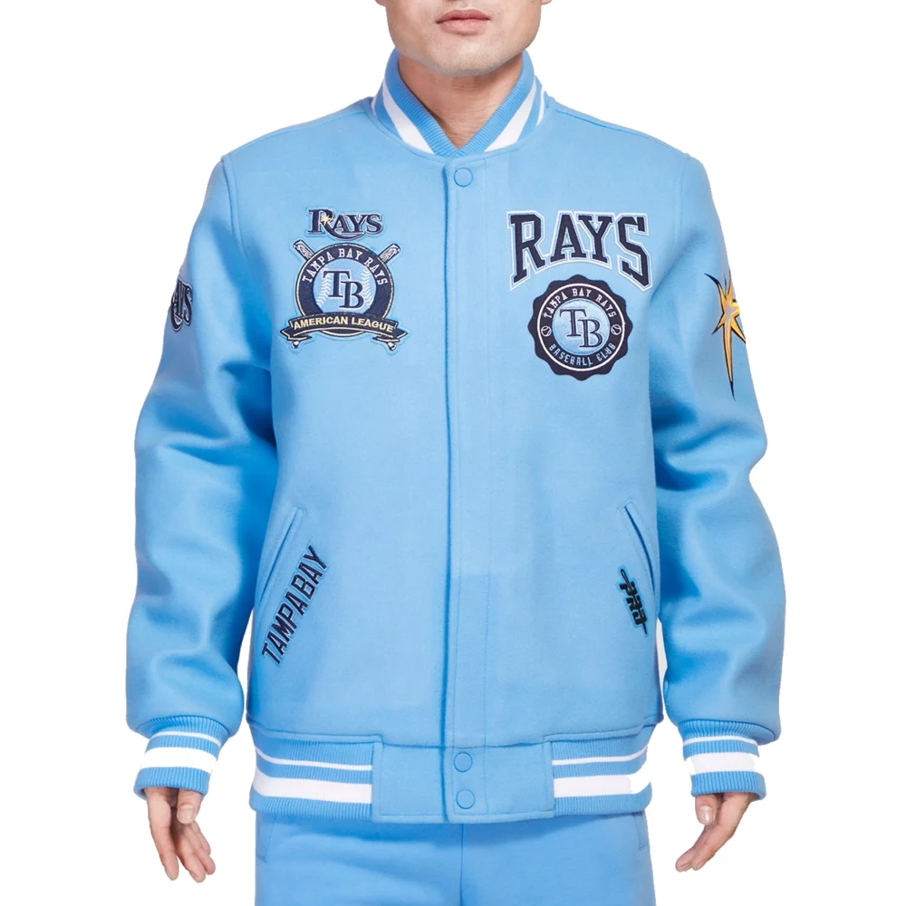 Tampa Rays Jacket Tampa Bay Rays Pro Standard Classic Sky Blue Varsity Jacket
