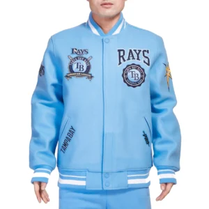 Tampa Bay Rays Pro Standard Retro Classic Wool & Leather Varsity Jacket