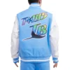 Tampa Devil Rays Retro Classic Baseball Team Players Wool & Leather Varsity Jacket - Image 2