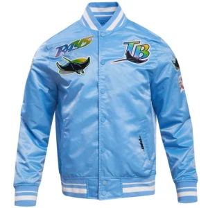 Men's Tampa Devil Rays Retro Classic Full-Snap Satin Varsity Jacket
