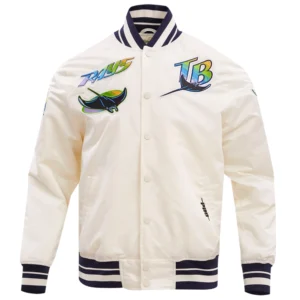 Tampa Devil Rays Pro Standard Retro Classic Rib Full-Snap Satin Varsity Jacket