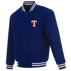 Texas Rangers Baseball Team Players Full Wool One Color Varsity Jacket