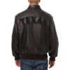 Texas Rangers Classic Rib Knitted Full Leather Black Varsity Jacket - Image 2