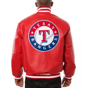 Alternative view of Texas Rangers Full Leather Red Jacket