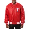 Texas Rangers Full Leather Red Jacket
