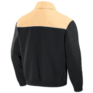 Alternative view of Texas Rangers Darius Rucker Full-Zip Bomber Varsity Jacket Black & Tan