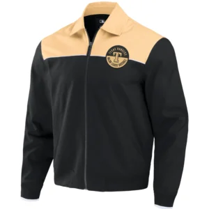 Texas Rangers Darius Rucker Full-Zip Bomber Varsity Jacket Black & Tan