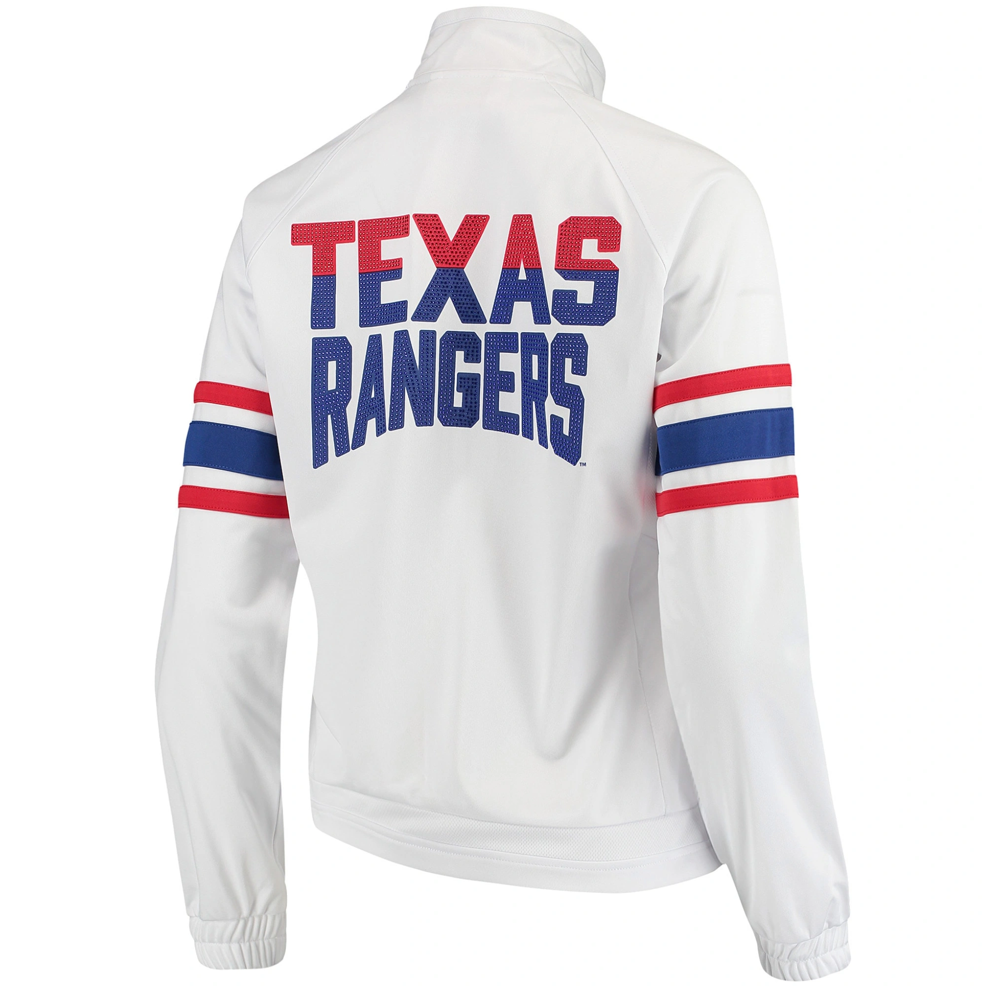 Texas Rangers G-III 4Her by Carl Banks White Game Score Full-Zip Track Varsity Jacket - Image 2