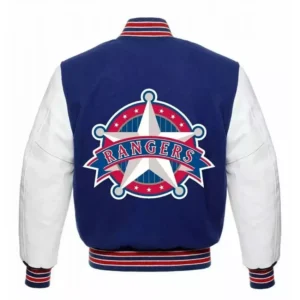 Alternative view of Texas Rangers Letterman Wool & Leather Varsity Jacket
