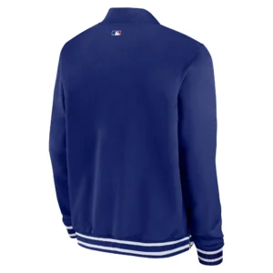 Alternative view of Texas Rangers Royal Authentic Full-Zip Bomber Varsity Jacket