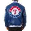 Texas Rangers Full Leather Royal Blue Varsity Jacket - Image 2
