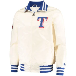 Texas Rangers Starter The Captain II Full-Zip Satin Varsity Jacket