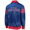 Texas Rangers Starter The Captain II Full-Zip Satin Varsity Royal Jacket - Image 2