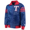 Texas Rangers Starter The Captain II Full-Zip Satin Varsity Royal Jacket