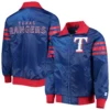 Texas Rangers Starter The Captain II Full-Zip Satin Varsity Royal Jacket - Image 3
