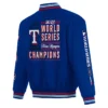 Texas Rangers Team Players Satin Varsity Royal Jacket - Image 2