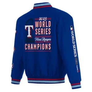Alternative view of Texas Rangers Team Players Satin Varsity Royal Jacket