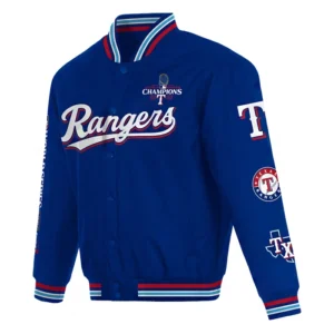 Texas Rangers Team Players Satin Varsity Royal Jacket