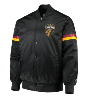 The Champ Starter Cleveland Cavaliers Black Satin Varsity Jacket