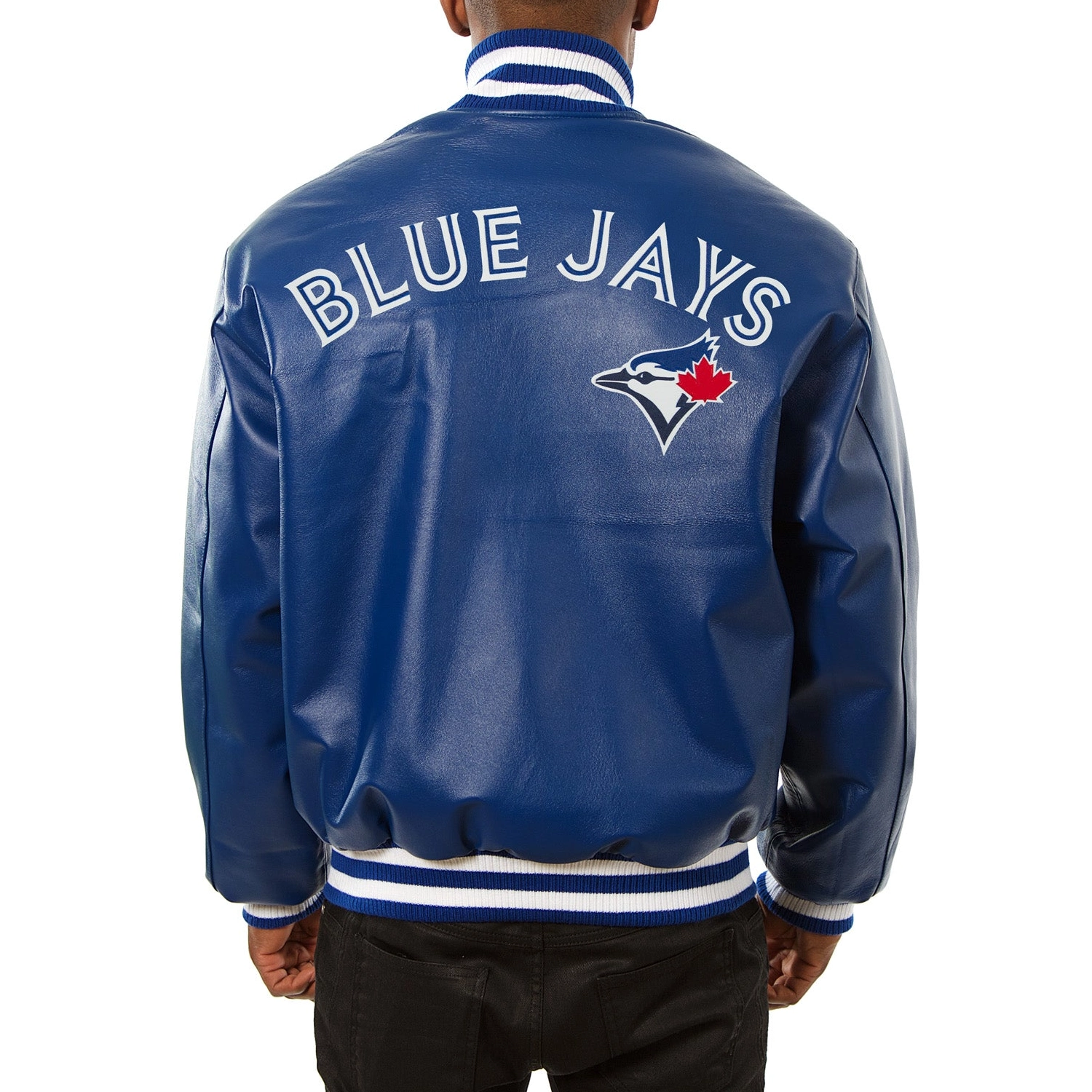 Toronto Blue Jays Baseball Full Leather Royal Varsity Jacket - Image 2