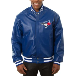 Toronto Blue Jays Baseball Full Leather Royal Varsity Jacket