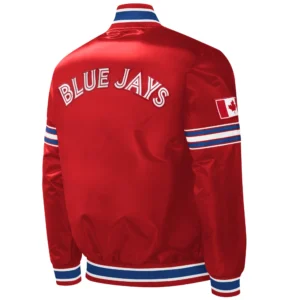 Alternative view of Toronto Blue Jays The Power Forward Rib Full-Snap Satin Varsity Red Jacket