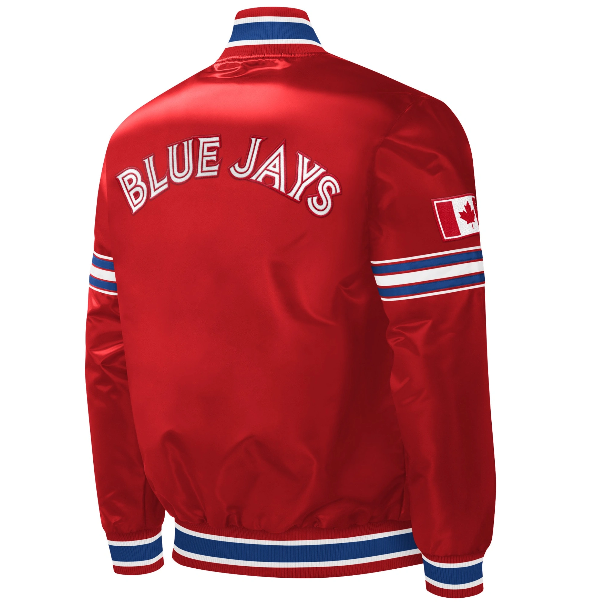 Toronto Blue Jays The Power Forward Rib Full-Snap Satin Varsity Red Jacket - Image 2