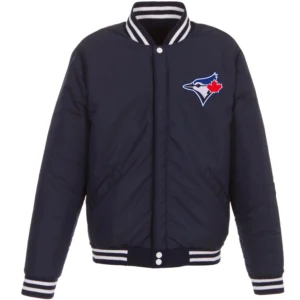 Alternative view of Toronto Blue Jays Classic Rib Knitted Two Tone Wool & Leather Varsity Jacket