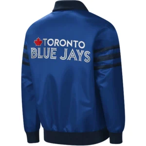 Alternative view of Toronto Blue Jays The Captain II Ribbed Full-Zip Satin Varsity Jacket
