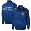 Toronto Blue Jays The Captain II Ribbed Full-Zip Satin Varsity Jacket - Image 3