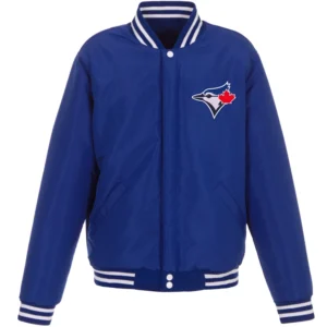 Alternative view of Toronto Blue Jays Two Tone Wool & Leather Varsity Jacket