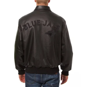 Alternative view of Toronto Blue Jays Full Leather Black Varsity Jacket