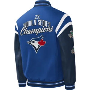 Alternative view of Toronto Blue Jays Title Holder G-III Sports by Carl Banks Full-Snap Varsity Jacket