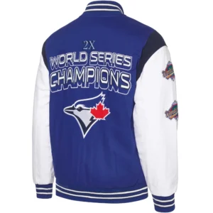 Alternative view of Toronto Blue Jays Strike Zone Full-Snap Varsity Jacket Royal & White