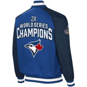 Alternative view of Toronto Blue Jays Challenger G-III Sports by Carl Banks Full-Zip Satin Varsity Jacket