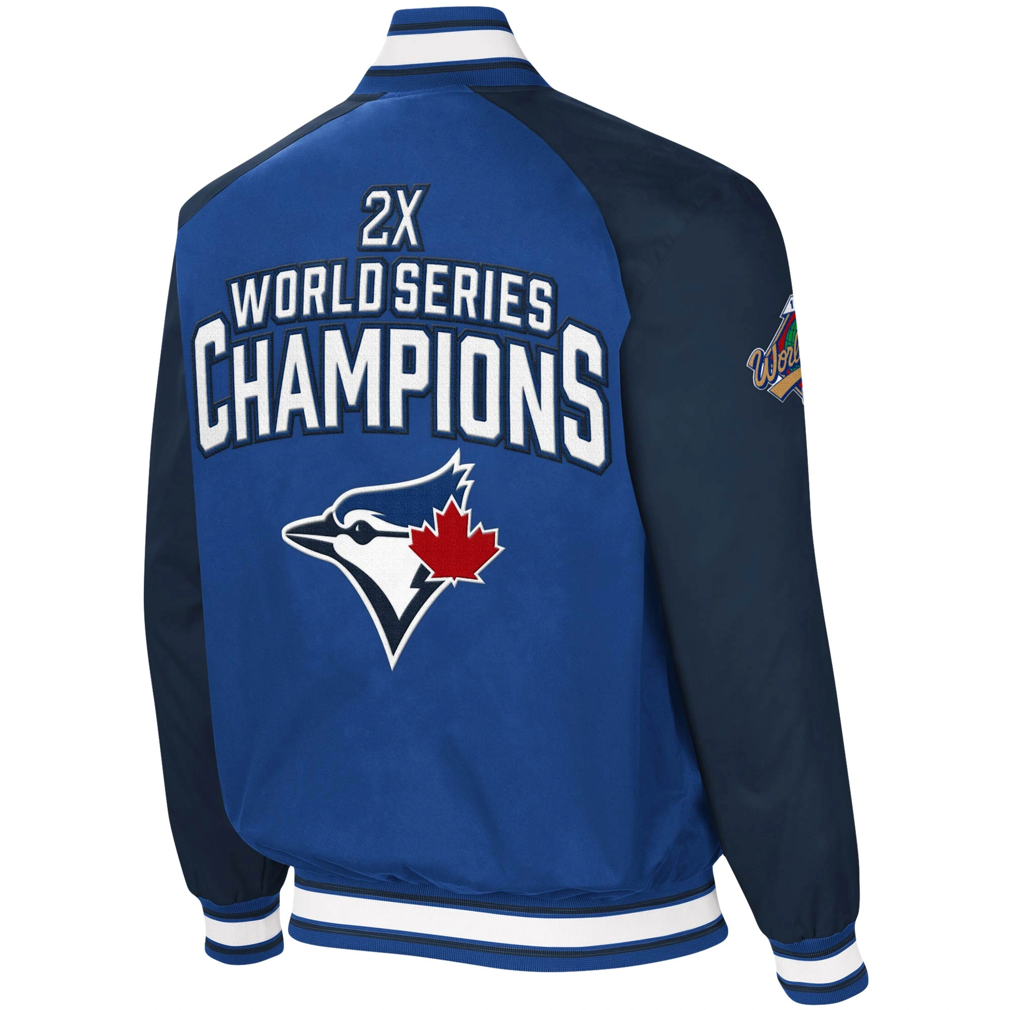 Toronto Blue Jays Challenger G-III Sports by Carl Banks Full-Zip Satin Varsity Jacket - Image 2