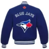 Toronto Blue Jays Letterman Wool Varsity Blue Jacket - Image 2