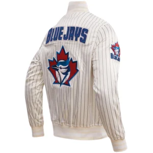 Alternative view of Toronto Blue Jays Pro Standard Retro Classic Full-Snap Satin Varsity Cream Jacket