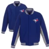 Toronto Blue Jays Royal Accent Wool Poly-Twill Accent Varsity Jacket - Image 2