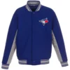 Toronto Blue Jays Royal Accent Wool Poly-Twill Accent Varsity Jacket
