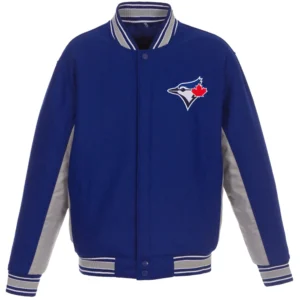 Toronto Blue Jays Royal Accent Wool Poly-Twill Accent Varsity Jacket