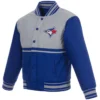 Toronto Blue Jays Royal Satin Poly-Twill Varsity Jacket