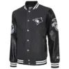 Toronto Blue Jays Starter Full-Snap Black Wool & Leather Varsity Jacket
