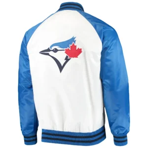 Alternative view of Toronto Blue Jays Lead Off Full-Snap Satin Varsity Jacket White & Royal