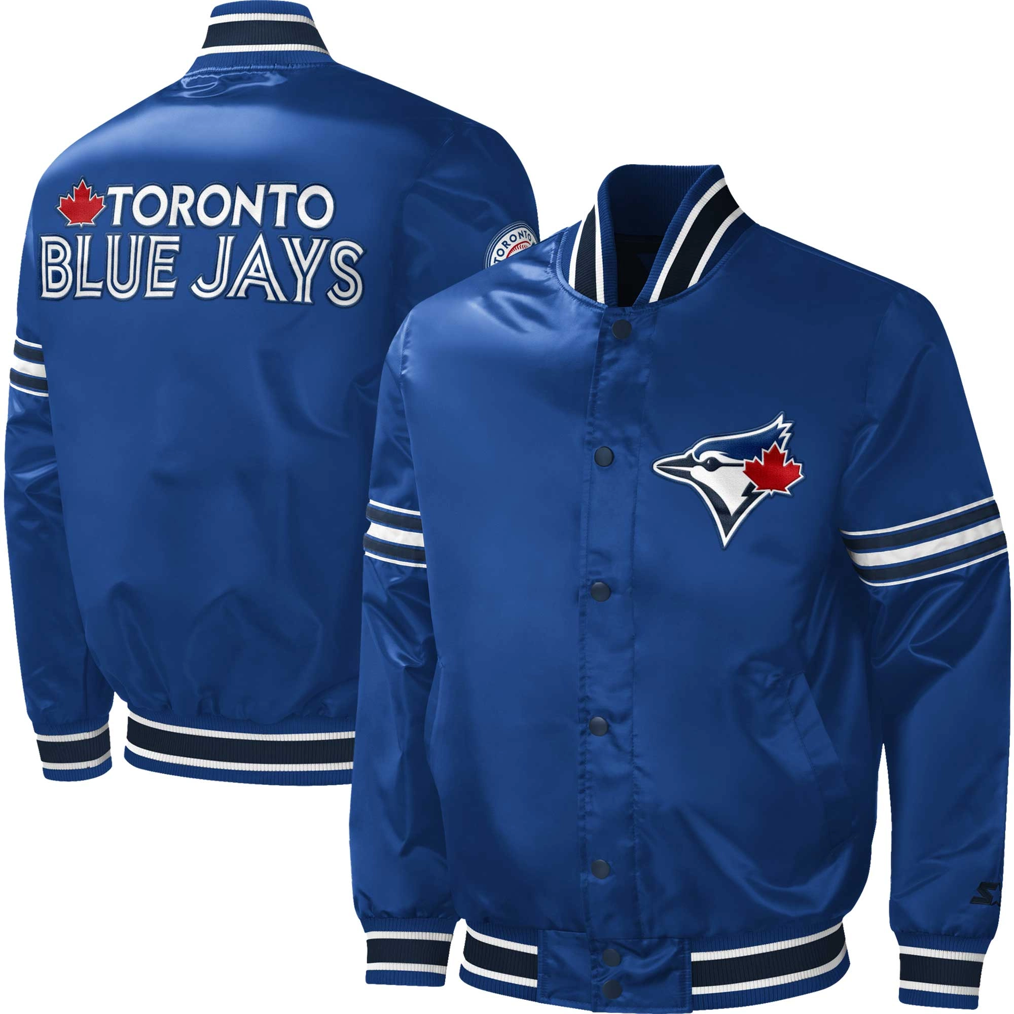 Toronto Blue Jays Starter Midfield Full-Snap Satin Varsity Royal Jacket - Image 3