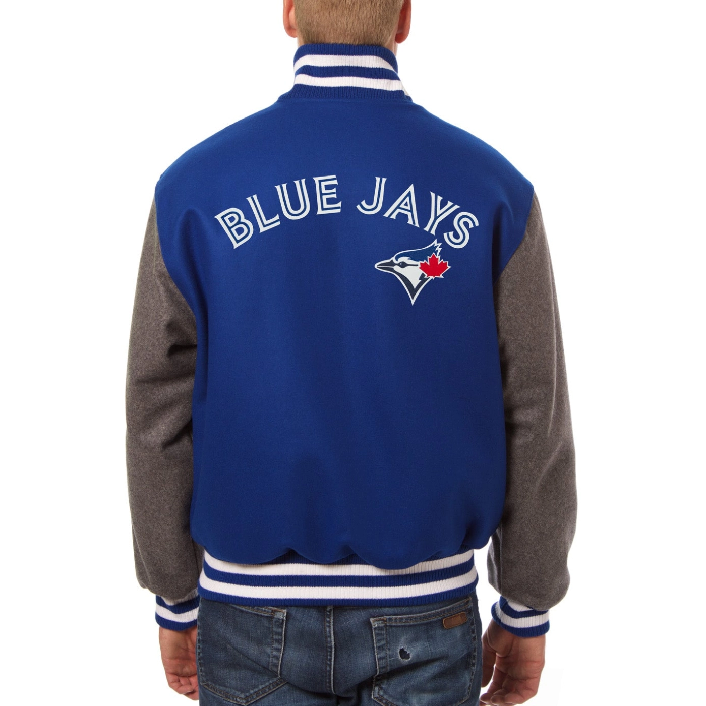 Toronto Blue Jays Full Wool Two Tone Varsity Jacket - Image 2