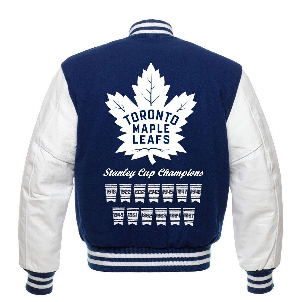 Toronto Maple Leafs Letterman Wool & Leather Varsity jacket - Image 2