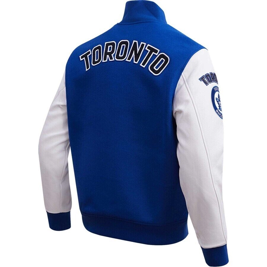 Men's Toronto Maple Leafs Classic Blue/White Varsity Jacket - Image 2