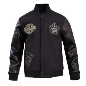 Men's Toronto Maple Leafs Black & Gold Varsity Jacket