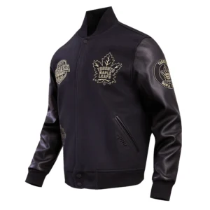 Alternative view of Men's Toronto Maple Leafs Black & Gold Varsity Jacket